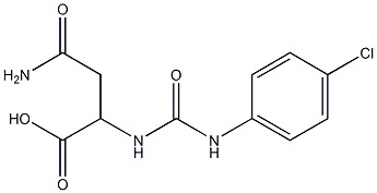 3-carbamoyl-2-{[(4-chlorophenyl)carbamoyl]amino}propanoic acid Struktur