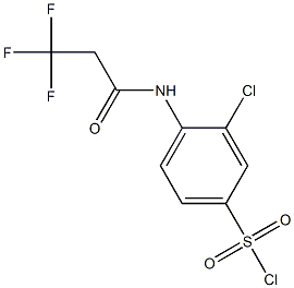 3-chloro-4-(3,3,3-trifluoropropanamido)benzene-1-sulfonyl chloride Struktur