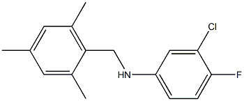 3-chloro-4-fluoro-N-[(2,4,6-trimethylphenyl)methyl]aniline Struktur