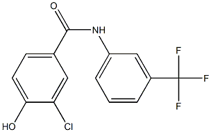 3-chloro-4-hydroxy-N-[3-(trifluoromethyl)phenyl]benzamide Struktur