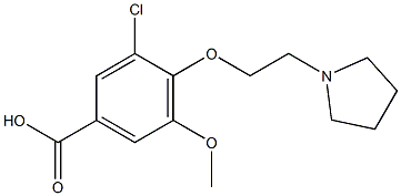 3-chloro-5-methoxy-4-[2-(pyrrolidin-1-yl)ethoxy]benzoic acid Struktur