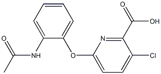 3-chloro-6-(2-acetamidophenoxy)pyridine-2-carboxylic acid Struktur