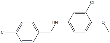 3-chloro-N-[(4-chlorophenyl)methyl]-4-methoxyaniline Struktur