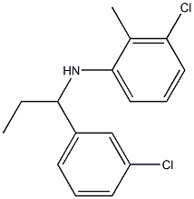 3-chloro-N-[1-(3-chlorophenyl)propyl]-2-methylaniline Struktur