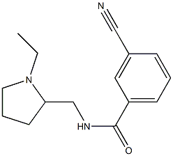 3-cyano-N-[(1-ethylpyrrolidin-2-yl)methyl]benzamide Struktur