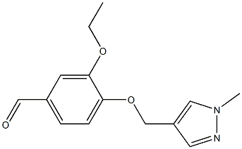 3-ethoxy-4-[(1-methyl-1H-pyrazol-4-yl)methoxy]benzaldehyde Struktur