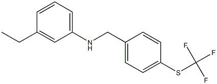 3-ethyl-N-({4-[(trifluoromethyl)sulfanyl]phenyl}methyl)aniline Struktur