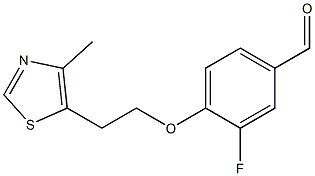 3-fluoro-4-[2-(4-methyl-1,3-thiazol-5-yl)ethoxy]benzaldehyde Struktur