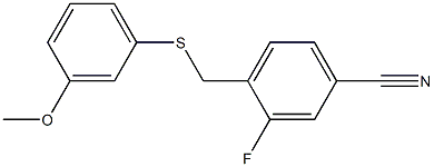 3-fluoro-4-{[(3-methoxyphenyl)sulfanyl]methyl}benzonitrile Struktur