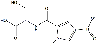 3-hydroxy-2-[(1-methyl-4-nitro-1H-pyrrol-2-yl)formamido]propanoic acid Struktur