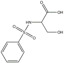 3-hydroxy-2-[(phenylsulfonyl)amino]propanoic acid Struktur