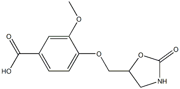 3-methoxy-4-[(2-oxo-1,3-oxazolidin-5-yl)methoxy]benzoic acid Struktur