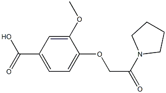 3-methoxy-4-[2-oxo-2-(pyrrolidin-1-yl)ethoxy]benzoic acid Struktur