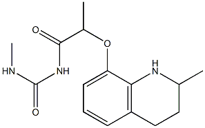 3-methyl-1-{2-[(2-methyl-1,2,3,4-tetrahydroquinolin-8-yl)oxy]propanoyl}urea Struktur