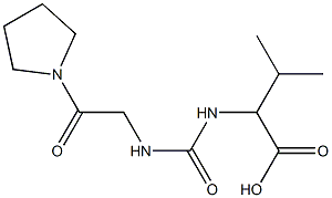 3-methyl-2-({[(2-oxo-2-pyrrolidin-1-ylethyl)amino]carbonyl}amino)butanoic acid Struktur