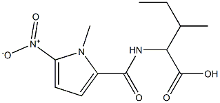 3-methyl-2-[(1-methyl-5-nitro-1H-pyrrol-2-yl)formamido]pentanoic acid Struktur