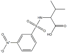 3-methyl-2-[(3-nitrobenzene)sulfonamido]butanoic acid Struktur