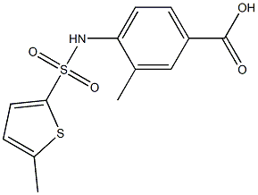 3-methyl-4-[(5-methylthiophene-2-)sulfonamido]benzoic acid Struktur