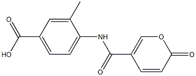 3-methyl-4-{[(2-oxo-2H-pyran-5-yl)carbonyl]amino}benzoic acid Struktur