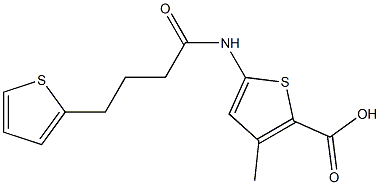 3-methyl-5-[4-(thiophen-2-yl)butanamido]thiophene-2-carboxylic acid Struktur