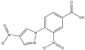 3-nitro-4-(4-nitro-1H-pyrazol-1-yl)benzoic acid Struktur