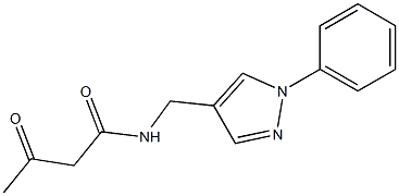 3-oxo-N-[(1-phenyl-1H-pyrazol-4-yl)methyl]butanamide Struktur