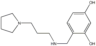 4-({[3-(pyrrolidin-1-yl)propyl]amino}methyl)benzene-1,3-diol Struktur