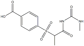 4-({1-[(methylcarbamoyl)amino]-1-oxopropane-2-}sulfonyl)benzoic acid Struktur