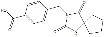 4-({2,4-dioxo-1,3-diazaspiro[4.4]nonan-3-yl}methyl)benzoic acid Struktur