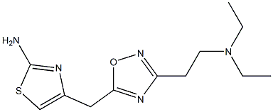 4-({3-[2-(diethylamino)ethyl]-1,2,4-oxadiazol-5-yl}methyl)-1,3-thiazol-2-amine Struktur