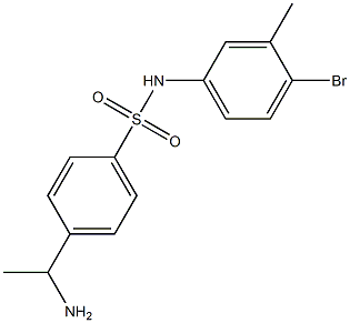 4-(1-aminoethyl)-N-(4-bromo-3-methylphenyl)benzene-1-sulfonamide Struktur