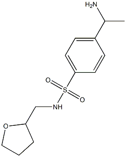 4-(1-aminoethyl)-N-(oxolan-2-ylmethyl)benzene-1-sulfonamide Struktur