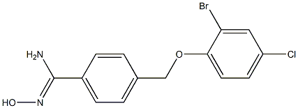 4-(2-bromo-4-chlorophenoxymethyl)-N'-hydroxybenzene-1-carboximidamide Struktur