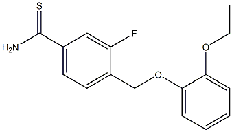 4-(2-ethoxyphenoxymethyl)-3-fluorobenzene-1-carbothioamide Struktur