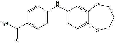 4-(3,4-dihydro-2H-1,5-benzodioxepin-7-ylamino)benzene-1-carbothioamide Struktur