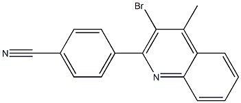 4-(3-bromo-4-methylquinolin-2-yl)benzonitrile Struktur