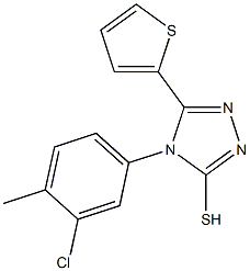 4-(3-chloro-4-methylphenyl)-5-(thiophen-2-yl)-4H-1,2,4-triazole-3-thiol Struktur