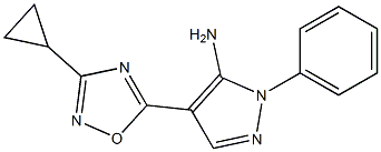 4-(3-cyclopropyl-1,2,4-oxadiazol-5-yl)-1-phenyl-1H-pyrazol-5-amine Struktur