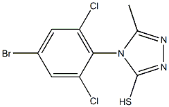 4-(4-bromo-2,6-dichlorophenyl)-5-methyl-4H-1,2,4-triazole-3-thiol Struktur