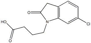 4-(6-chloro-2-oxo-2,3-dihydro-1H-indol-1-yl)butanoic acid Struktur