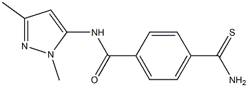 4-(aminocarbonothioyl)-N-(1,3-dimethyl-1H-pyrazol-5-yl)benzamide Struktur