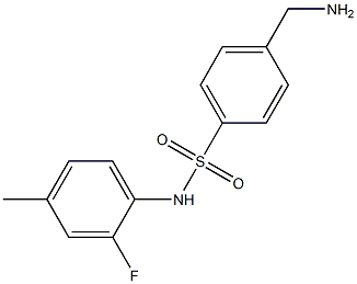 4-(aminomethyl)-N-(2-fluoro-4-methylphenyl)benzene-1-sulfonamide Struktur