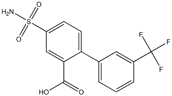 4-(aminosulfonyl)-3'-(trifluoromethyl)-1,1'-biphenyl-2-carboxylic acid Struktur