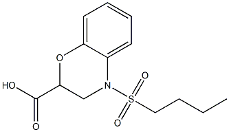 4-(butylsulfonyl)-3,4-dihydro-2H-1,4-benzoxazine-2-carboxylic acid Struktur