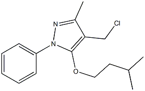 4-(chloromethyl)-3-methyl-5-(3-methylbutoxy)-1-phenyl-1H-pyrazole Struktur