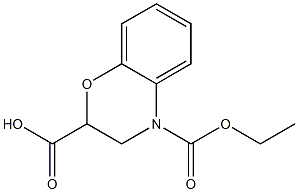 4-(ethoxycarbonyl)-3,4-dihydro-2H-1,4-benzoxazine-2-carboxylic acid Struktur