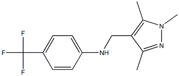 4-(trifluoromethyl)-N-[(1,3,5-trimethyl-1H-pyrazol-4-yl)methyl]aniline Struktur