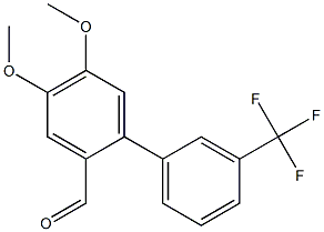 4,5-dimethoxy-3'-(trifluoromethyl)-1,1'-biphenyl-2-carbaldehyde Struktur