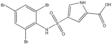 4-[(2,4,6-tribromophenyl)sulfamoyl]-1H-pyrrole-2-carboxylic acid Struktur