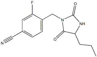 4-[(2,5-dioxo-4-propylimidazolidin-1-yl)methyl]-3-fluorobenzonitrile Struktur